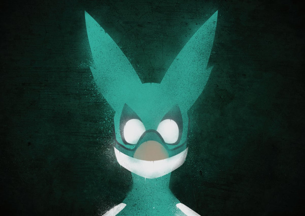 Tableau Boku No Hero Masque Vert Lumineux