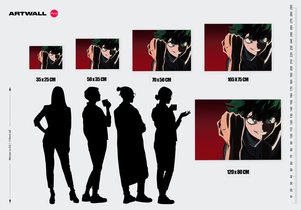Tableau Boku No Hero Sourire Determine Poing