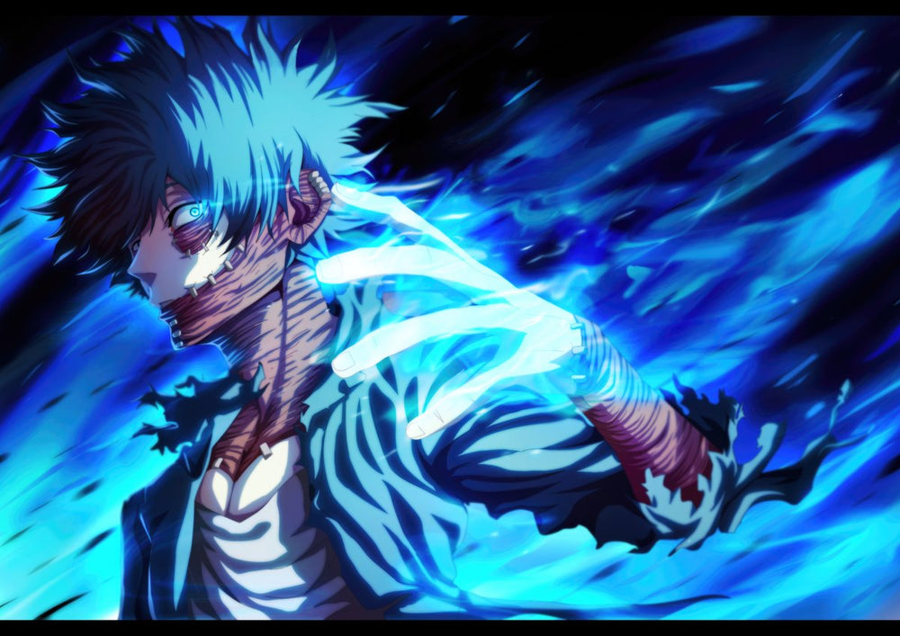 Tableau Boku No Hero Visage Flamboyant Bleu