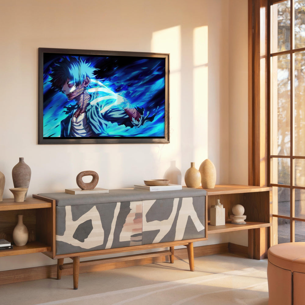 Tableau Boku No Hero Visage Flamboyant Bleu