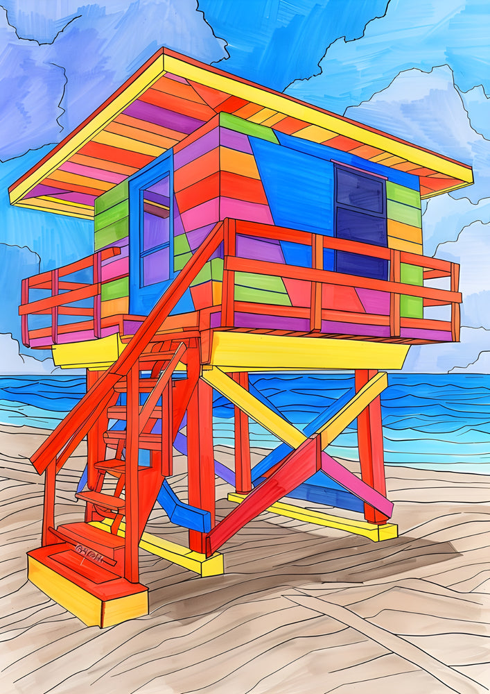 Tableau Plage Coloree