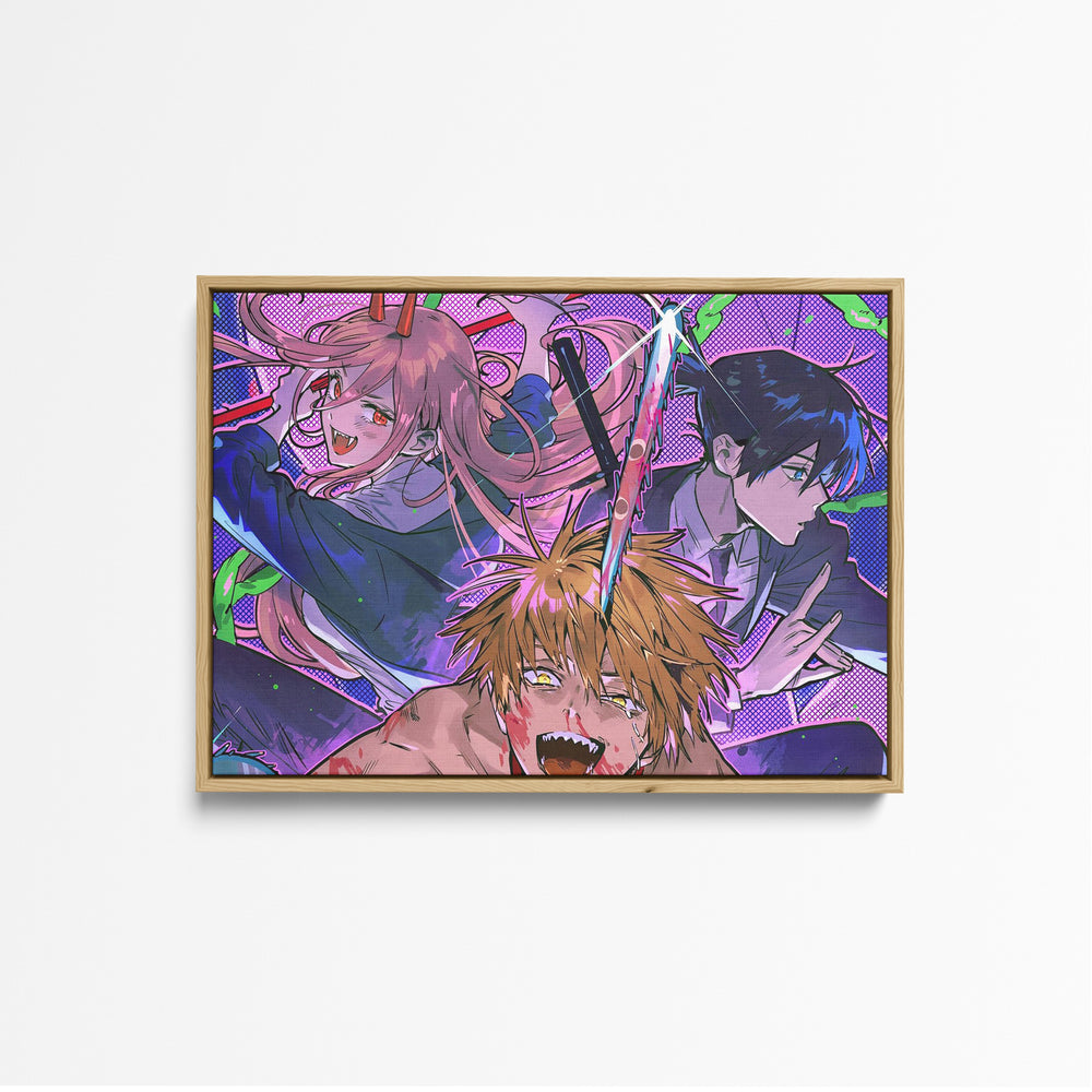 Tableau Chainsaw Man Dechainement Sanguinaire Expressif