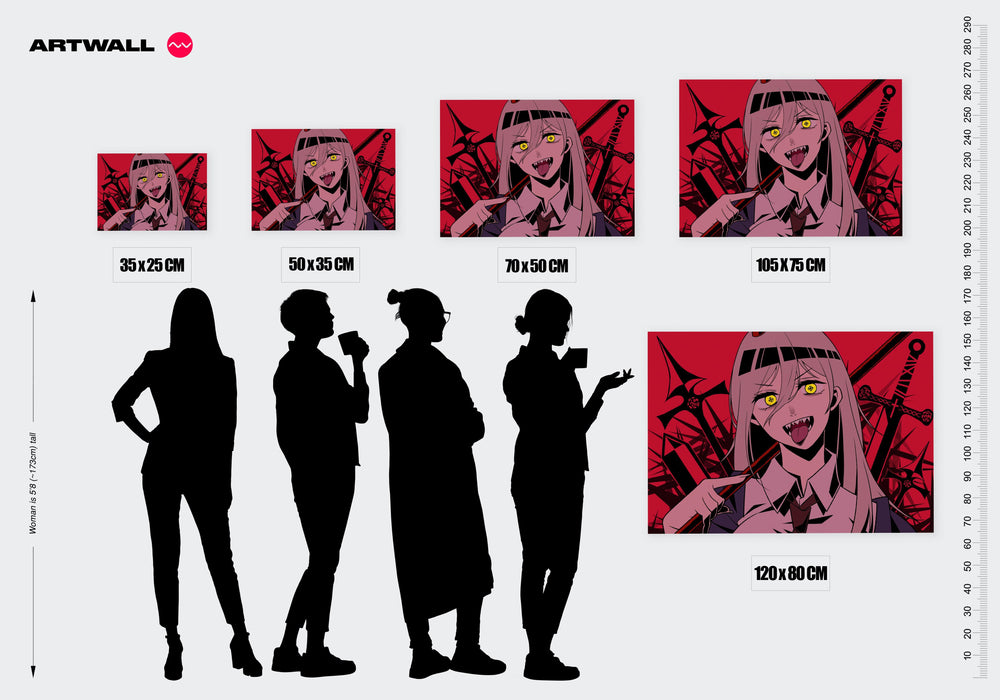 Tableau Chainsaw Man Demon Aux Epees