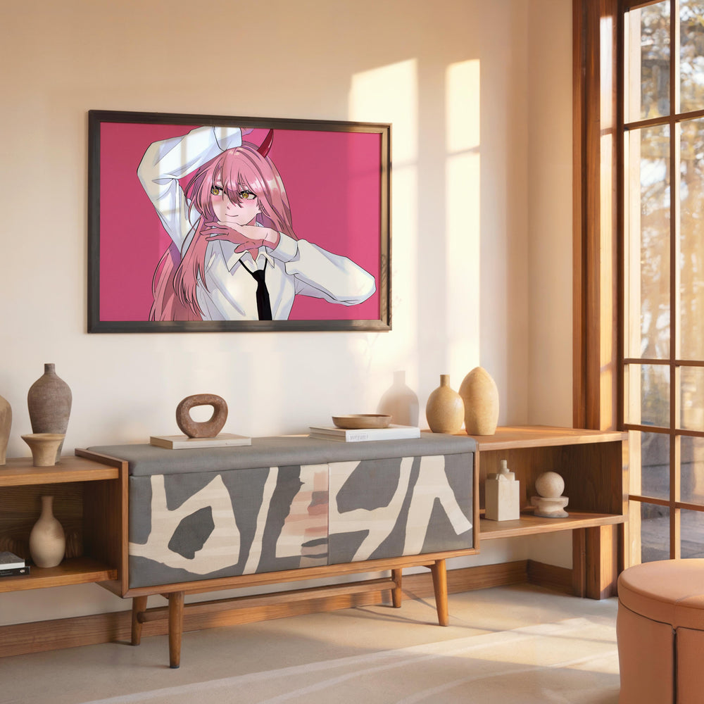 Tableau Chainsaw Man Demon Sourire Elegant