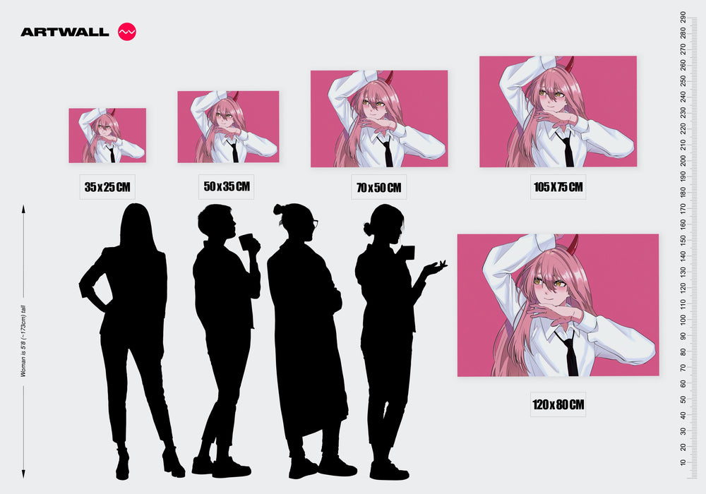 Tableau Chainsaw Man Demon Sourire Elegant