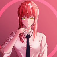 Tableau Chainsaw Man Femme Cercle Rose