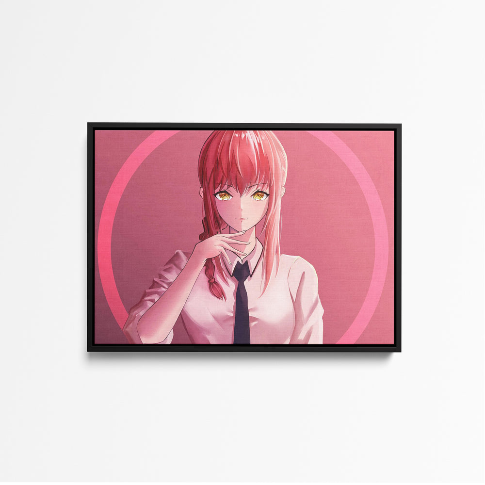 Tableau Chainsaw Man Femme Cercle Rose