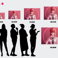 Tableau Chainsaw Man Femme Cercle Rose