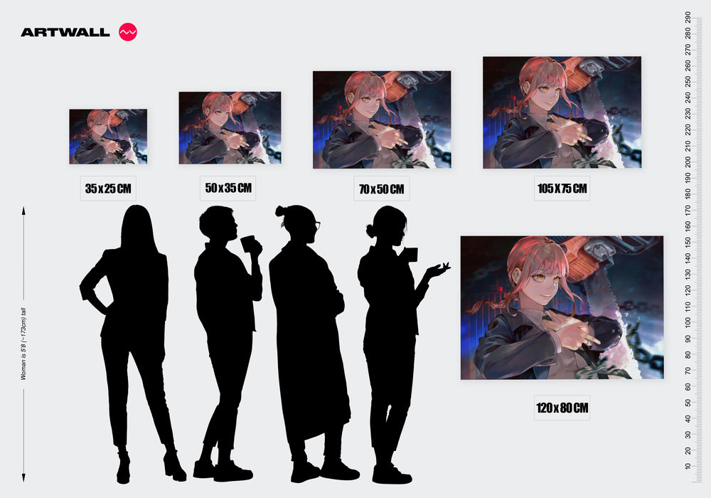 Tableau Chainsaw Man Femme Et Tronconneuse