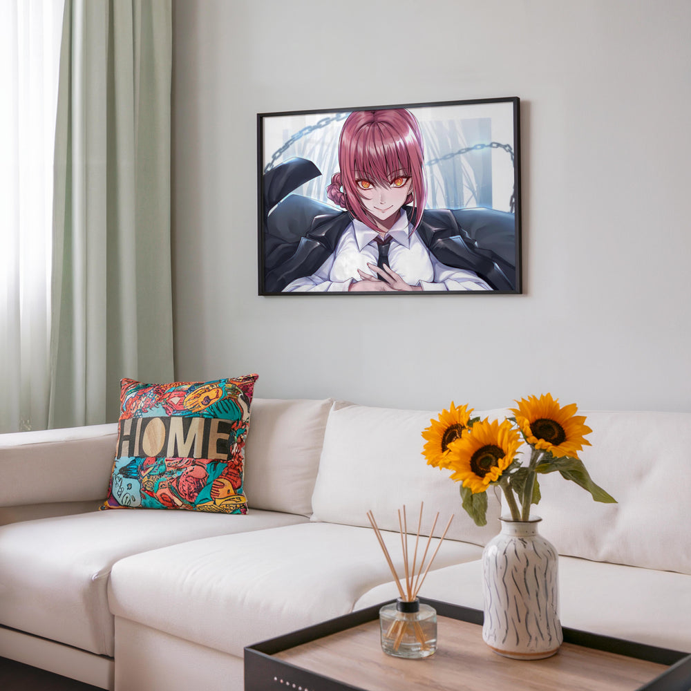 Tableau Chainsaw Man Femme Yeux Flamboyants