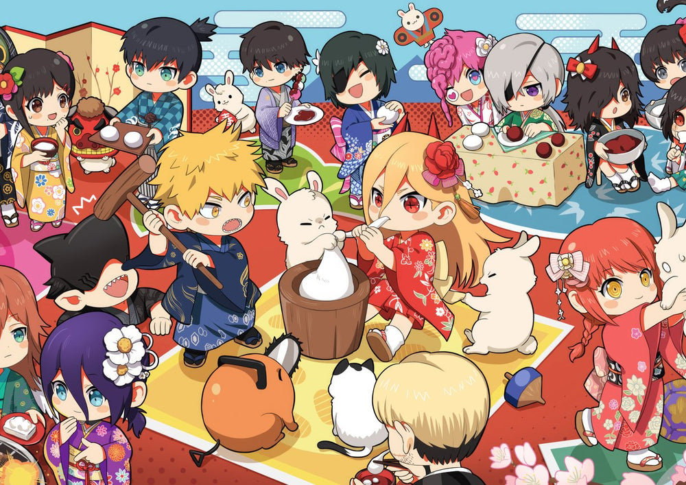 Tableau Chainsaw Man Fete Mochi Enfants