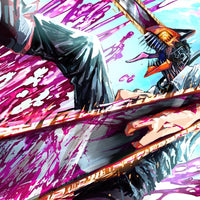 Tableau Chainsaw Man Lame Sanguinolente