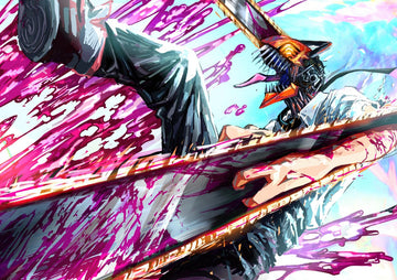 Tableau Chainsaw Man Lame Sanguinolente