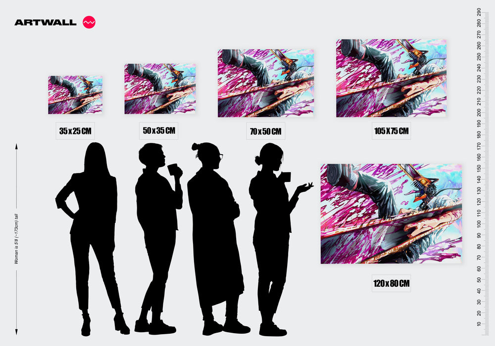 Tableau Chainsaw Man Lame Sanguinolente