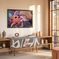 Tableau Chainsaw Man Lunettes Souriant Tronconneuse