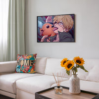 Tableau Chainsaw Man Lunettes Souriant Tronconneuse