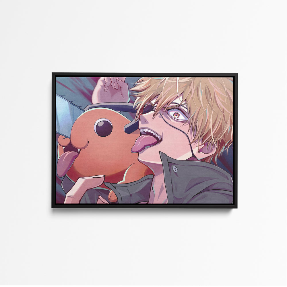 Tableau Chainsaw Man Lunettes Souriant Tronconneuse