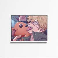 Tableau Chainsaw Man Lunettes Souriant Tronconneuse