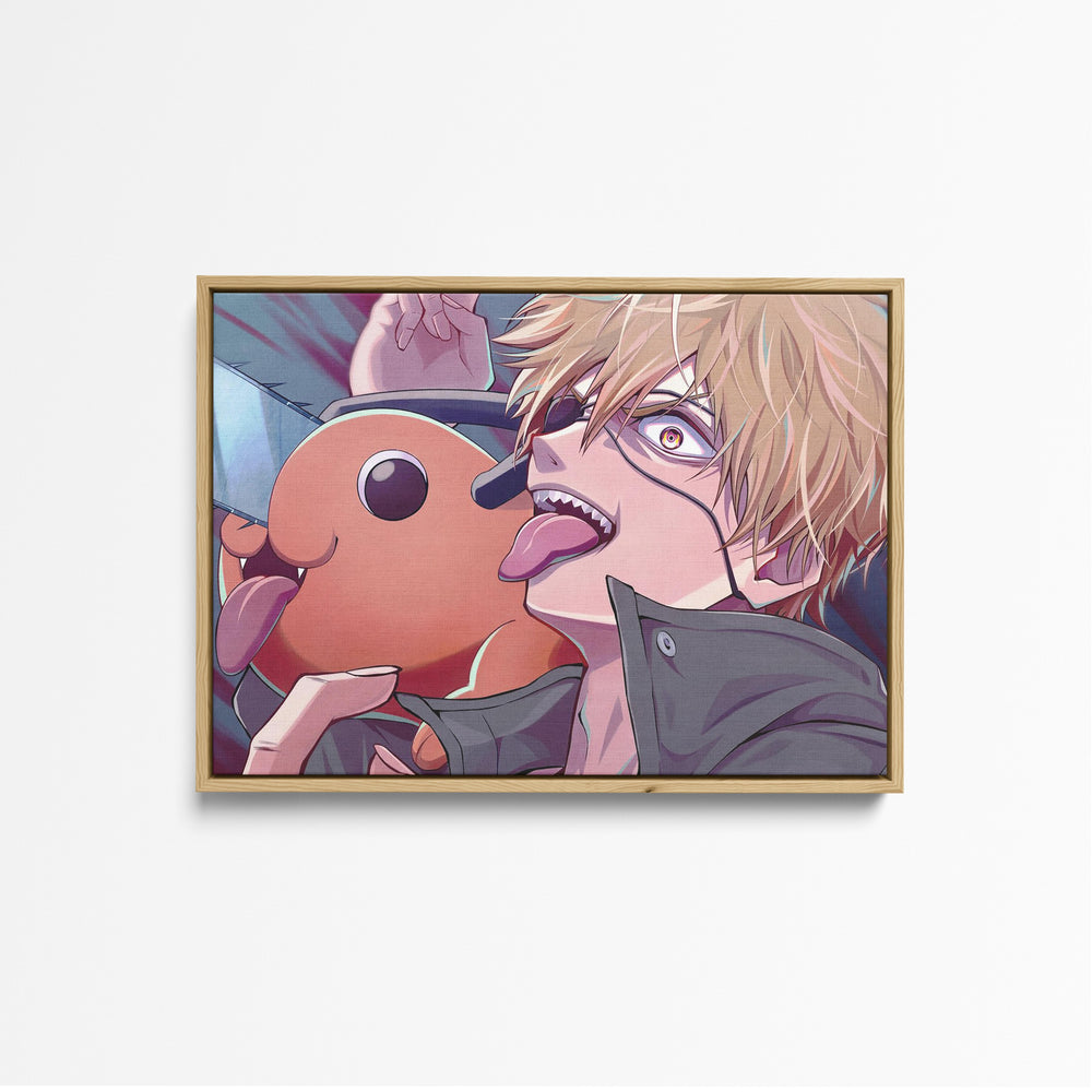Tableau Chainsaw Man Lunettes Souriant Tronconneuse