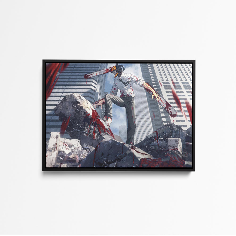 Tableau Chainsaw Man Tronconneuse Sanguinaire Triomphante