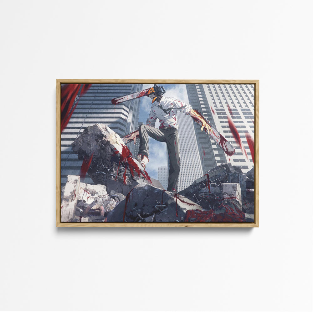 Tableau Chainsaw Man Tronconneuse Sanguinaire Triomphante