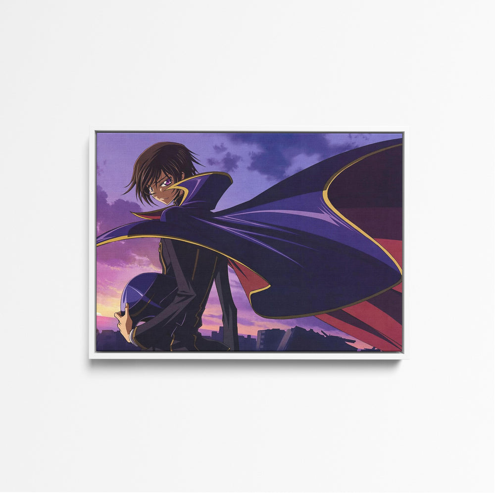 Tableau Code Geass Cavalier Crepusculaire Souriant - front white