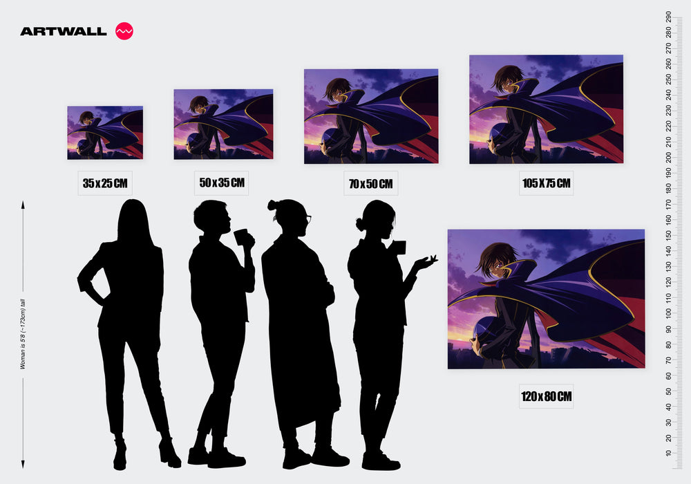 Tableau Code Geass Cavalier Crepusculaire Souriant