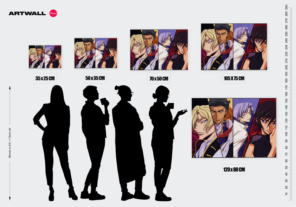 Tableau Code Geass Quatuor Rivaux Roses