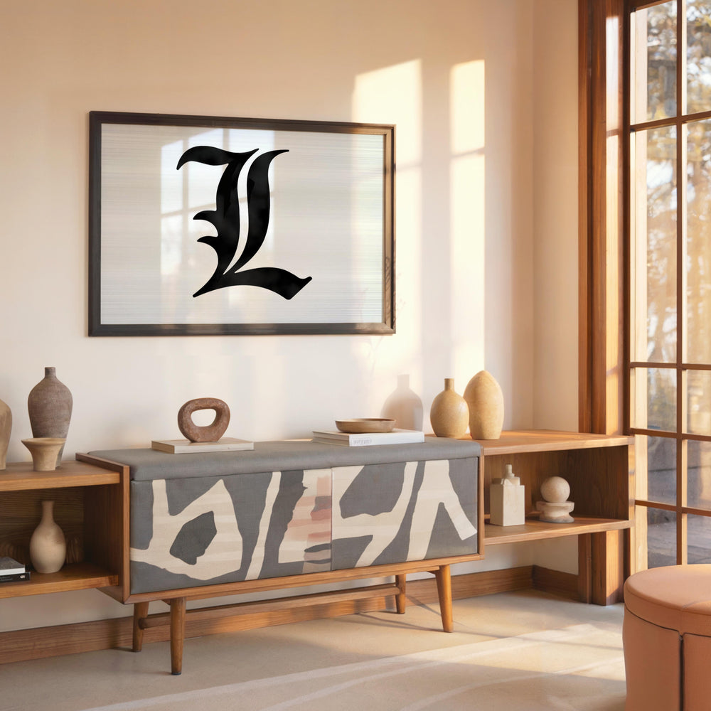 Tableau Death Note Lettre Noire Stylisee