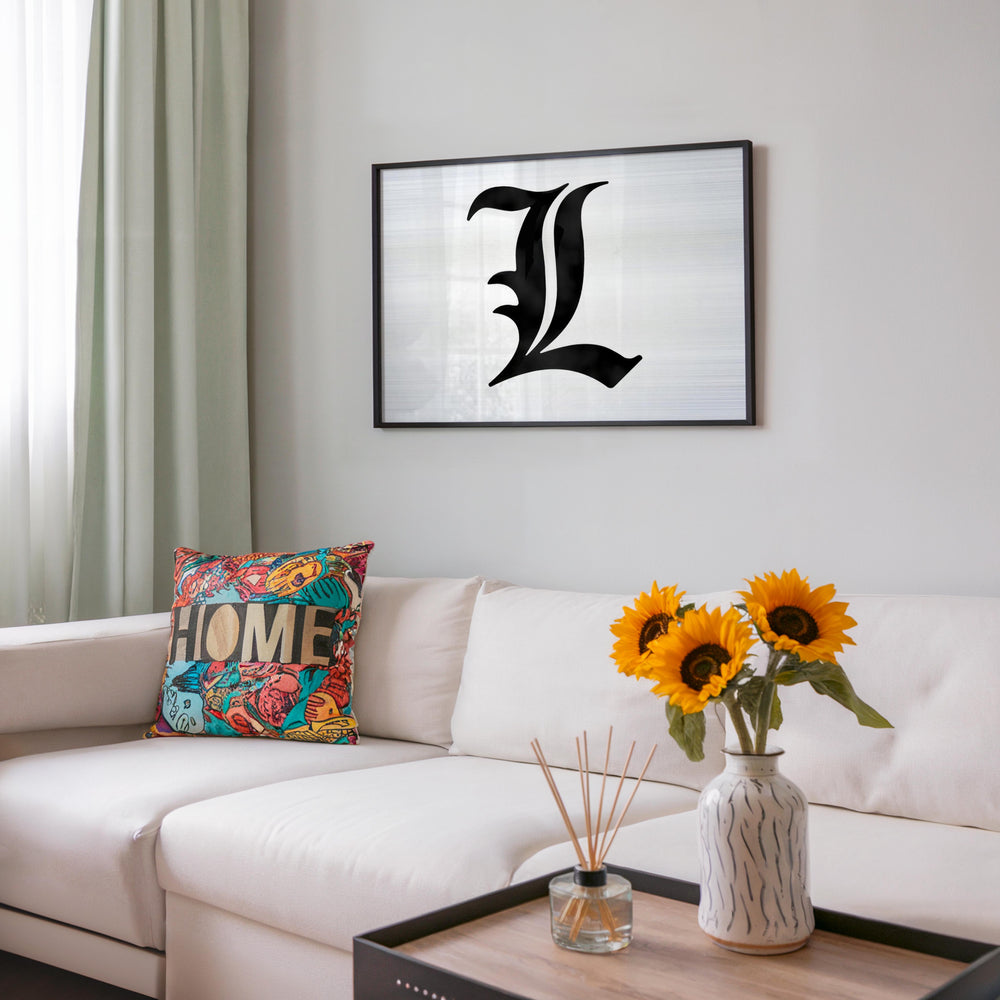 Tableau Death Note Lettre Noire Stylisee