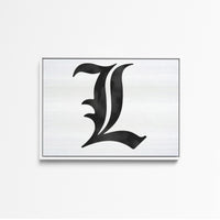 Tableau Death Note Lettre Noire Stylisee