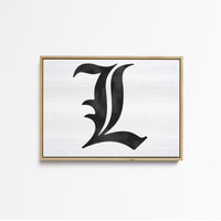 Tableau Death Note Lettre Noire Stylisee