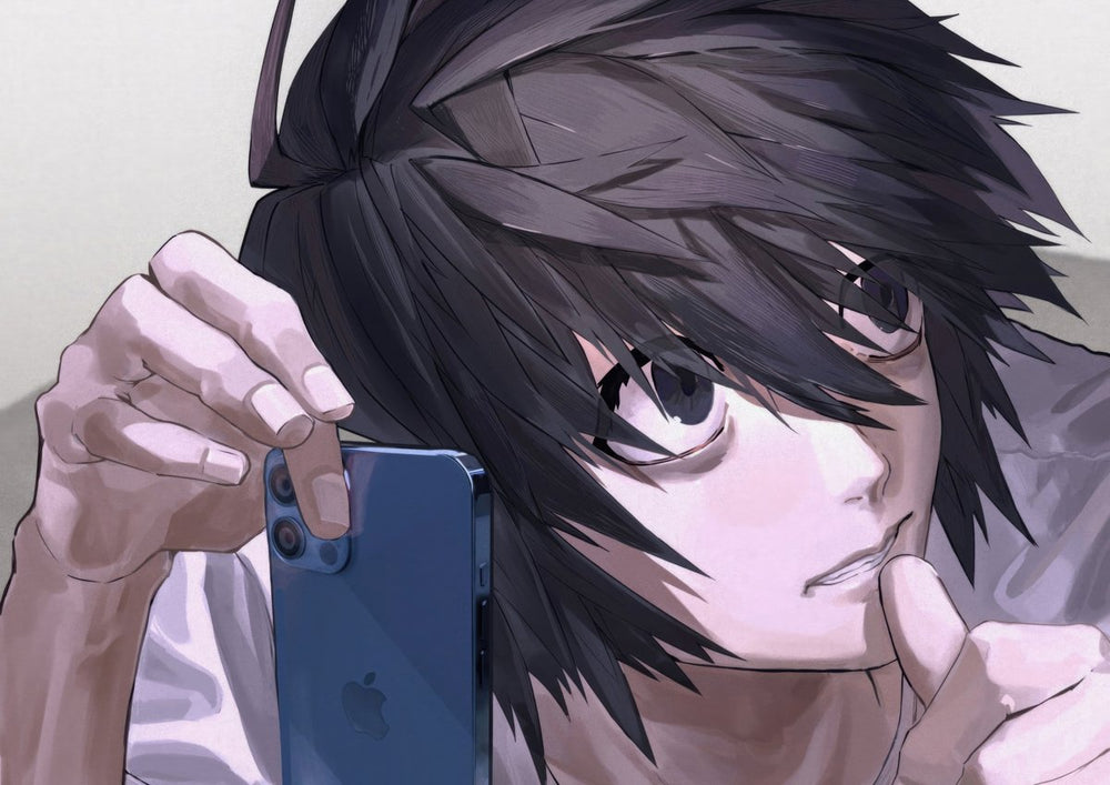 Tableau Death Note Personnage Concentre Smartphone
