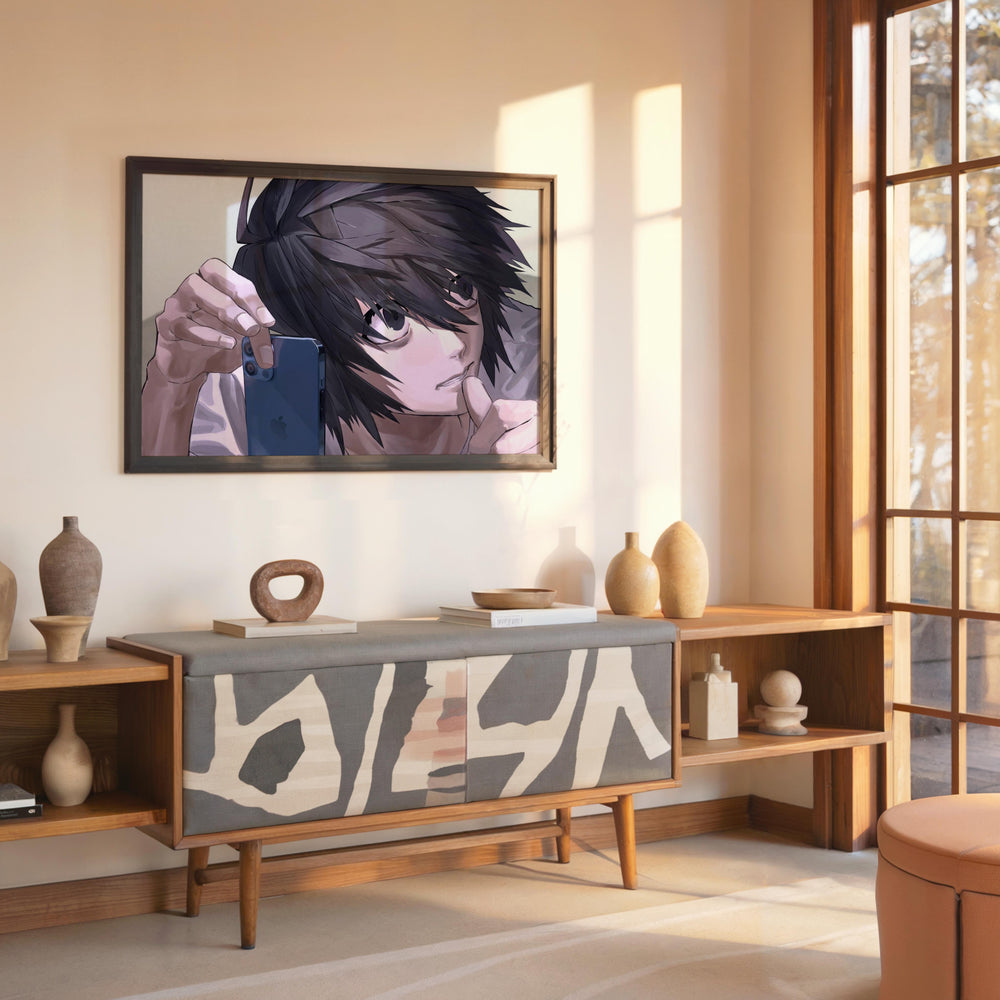 Tableau Death Note Personnage Concentre Smartphone