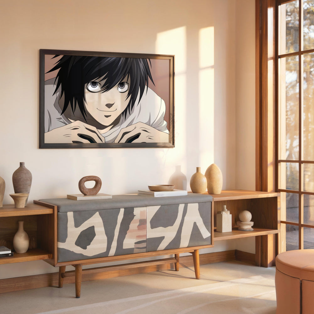 Tableau Death Note Personnage Concentre Souriant
