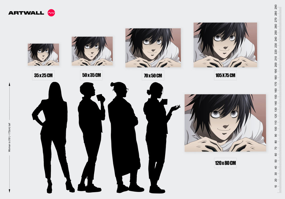 Tableau Death Note Personnage Concentre Souriant