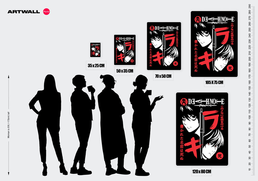 Tableau Death Note Visages Au Stylo - base image