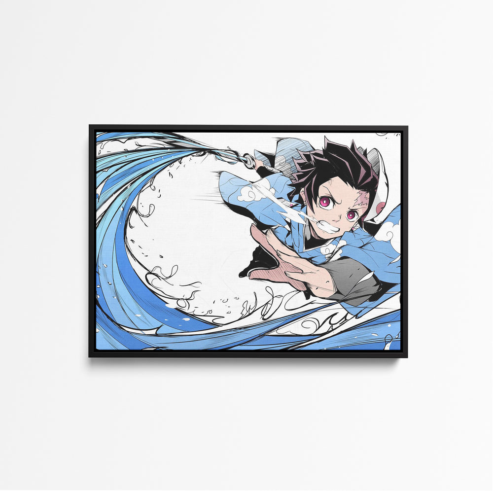 Tableau Demon Slayer Combat Aquatique Dynamique 1