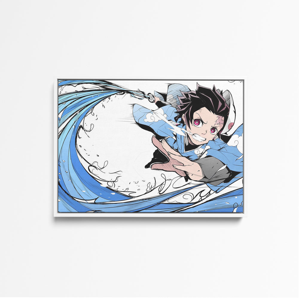 Tableau Demon Slayer Combat Aquatique Dynamique 1