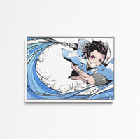 Tableau Demon Slayer Combat Aquatique Dynamique 1