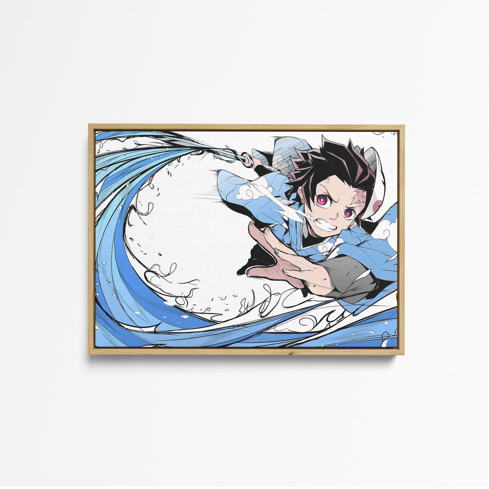 Tableau Demon Slayer Combat Aquatique Dynamique 1