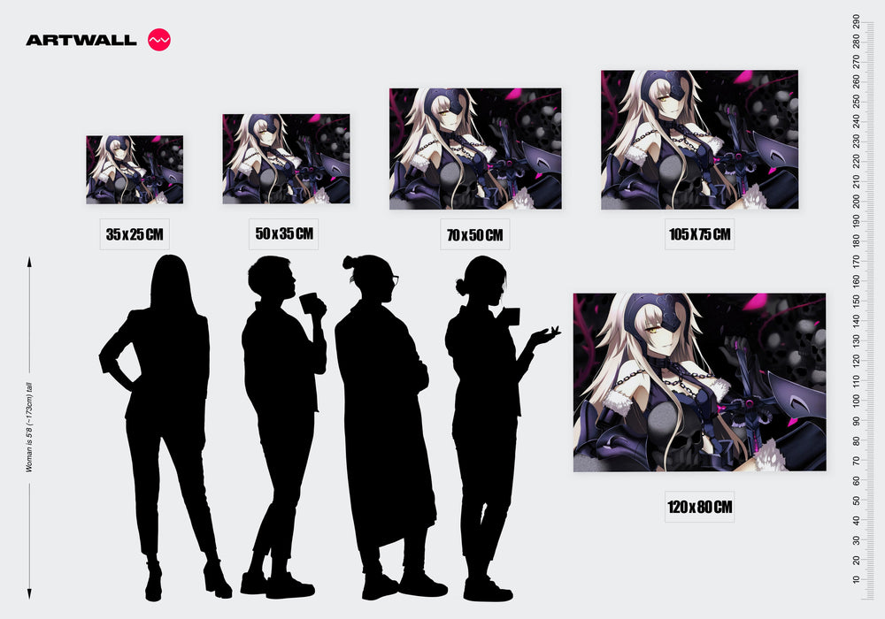 Tableau Fategrand Order Guerriere Masquee Sombre