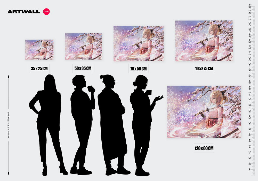 Tableau Fategrand Order Samourai Sous Cerisier