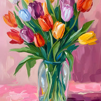 Tableau Tulipes Colorées