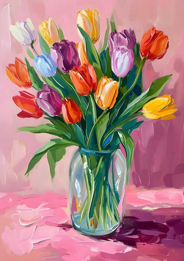 Tableau Tulipes Colorées