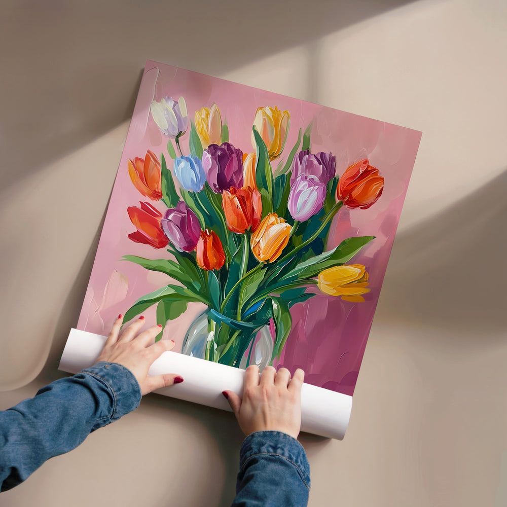 Tableau Tulipes Colorées
