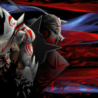 Tableau Fullmetal Guerrier Armure Rouge