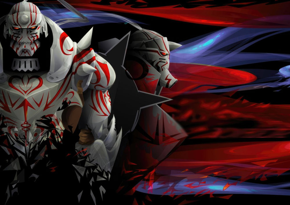 Tableau Fullmetal Guerrier Armure Rouge