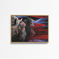 Tableau Fullmetal Guerrier Armure Rouge