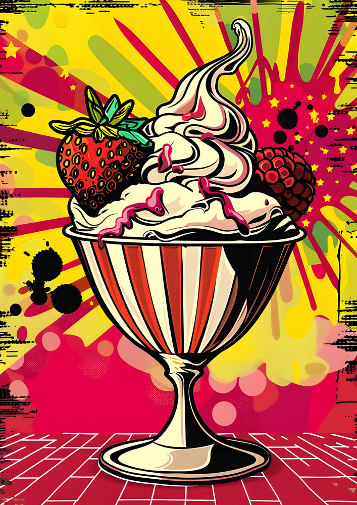 Tableau Glace Fruits Popart